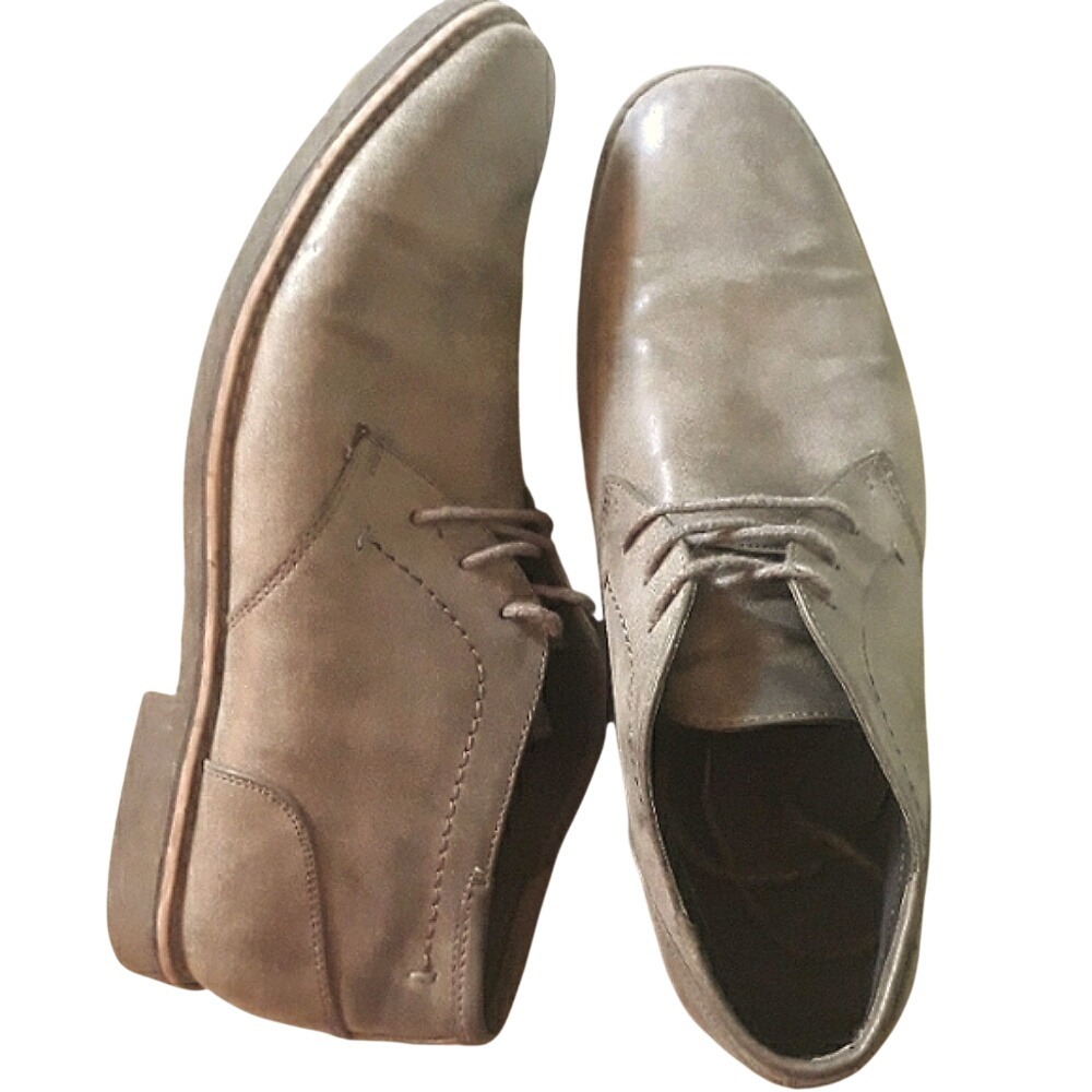 Lower Price Alert💥 Men's Chukka Desert Boots Taupe Grey Lace Up Shoes - Picture 2 of 6